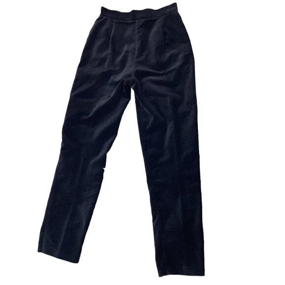VTG Black Velvet Trouser Pants 80% Wool 20% Nylon by Panther Jr Sz 9 #10S - Picture 2 of 7